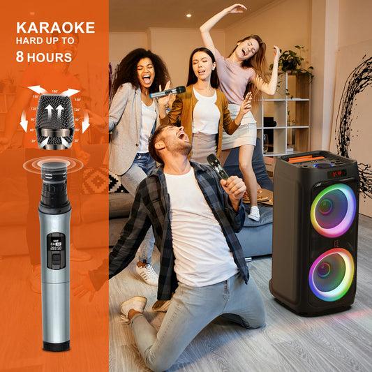 Portable T9 Karaoke Machine with 2 Wireless Mics