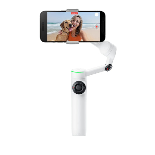White 3-Axis Phone Gimbal with Auto Tracking Feature