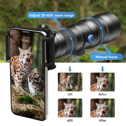 High-Power 20-60x Mobile Telescope Lens