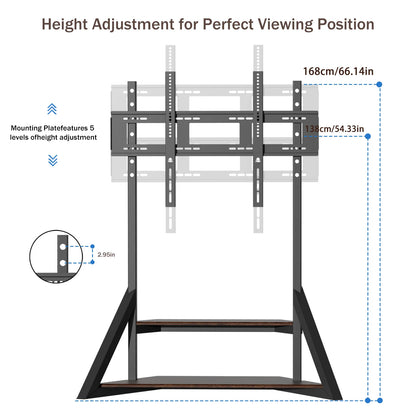 Heavy Duty Rolling TV Mount Stand 40-75 Inch Adjustable
