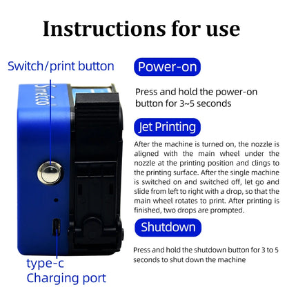 Mini Portable Label Printer with 1 Ink for Packaging