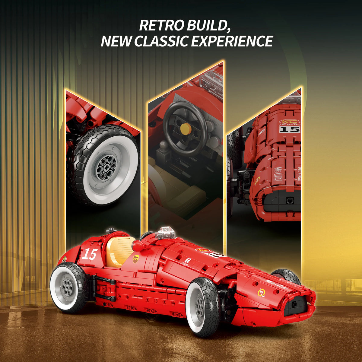Technical Racing Car Construction Set 1809 Pieces Red Supercar