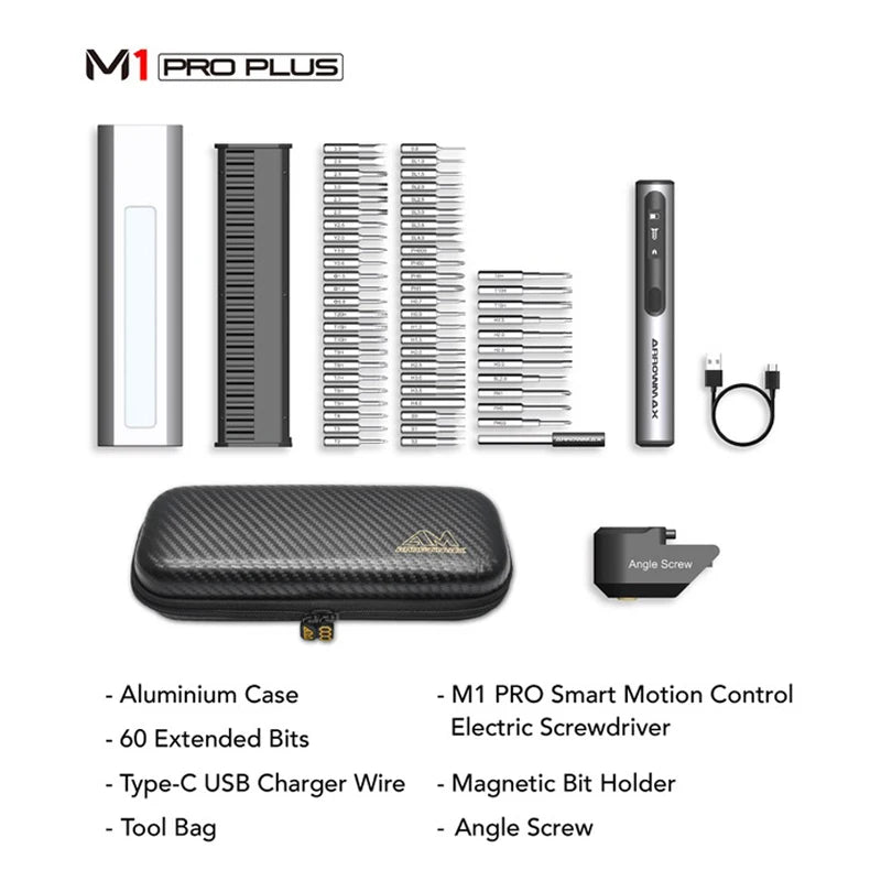 Rechargeable Cordless Precision Screwdriver Kit with Adjustable Torque