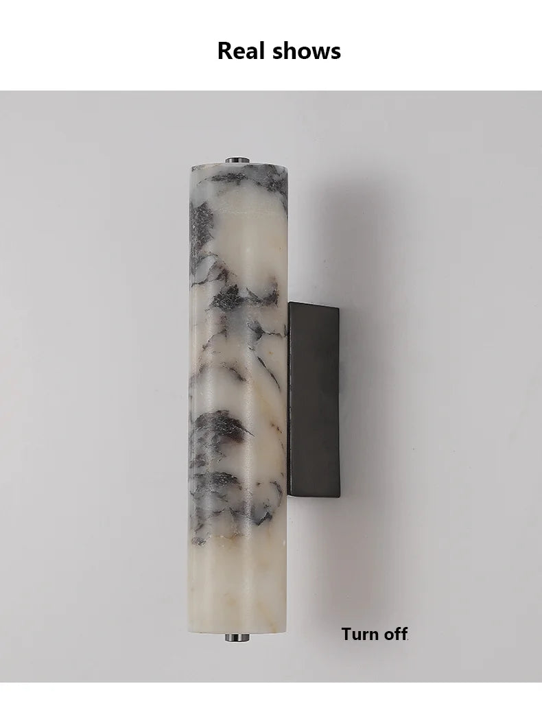 Black Stone Wall Light Warm White Bedside Decorative Lamp