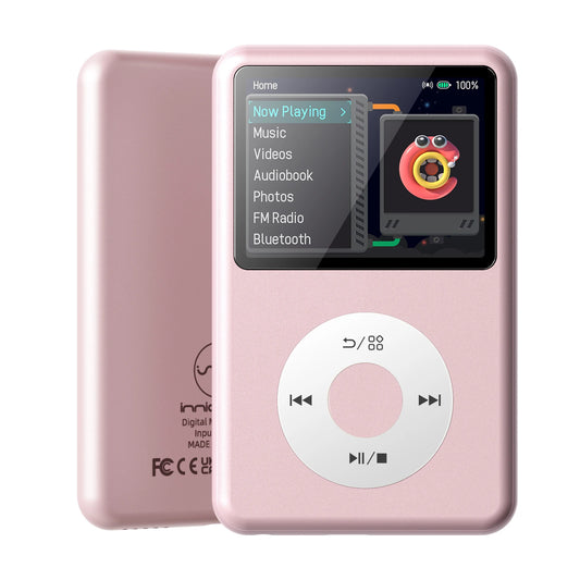 HiFi MP3 Player with Bluetooth Video FM Radio 128GB Storage Pink
