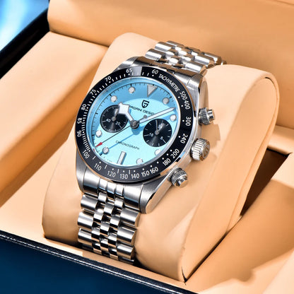 Blue Chronograph Men’s Watch with Sapphire Glass and Ceramic Bezel