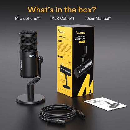 Broadcast-Quality Dynamic Mic XLR Gaming Studio Use
