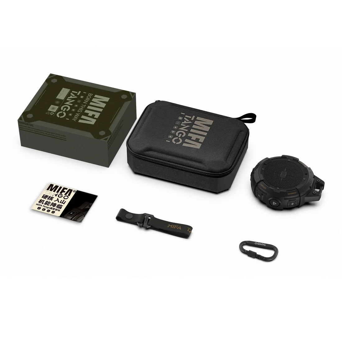 Portable Bluetooth Speaker with Flashlight IP67 Waterproof 25h Play Black