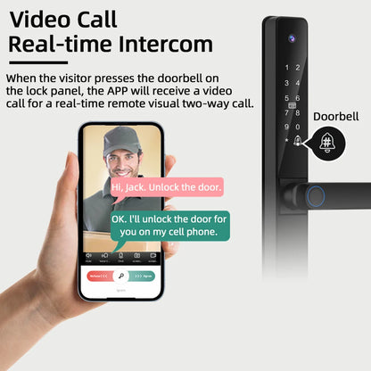 WiFi Smart Lock Silver with Fingerprint and Password