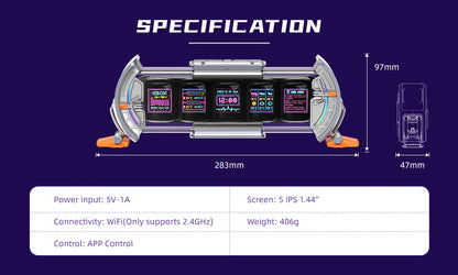 Cyberpunk WiFi Digital Clock RGB LED Display Pink
