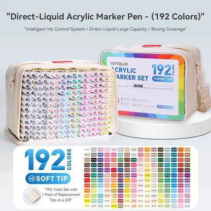 192 Colour Acrylic Paint Pens Brush Tip Art Markers