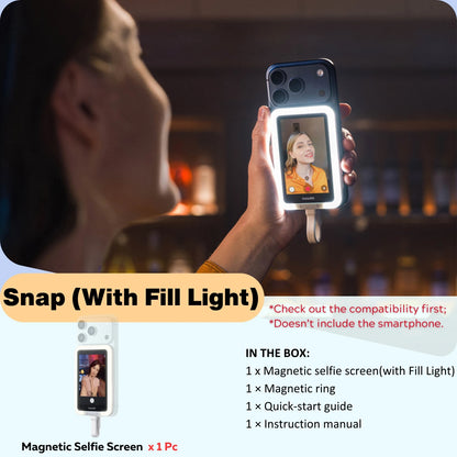 Magnetic Rear Camera Selfie Screen for iPhone and Android