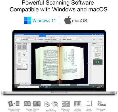 27MP Document and Book Scanner with Auto Flatten Function