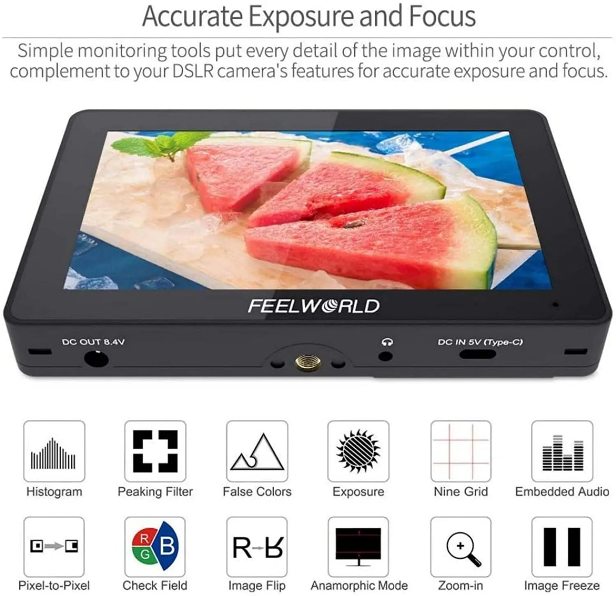 6 Inch 4K Touchscreen Camera Field Monitor
