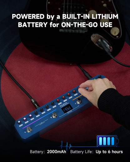 Compact Multi-Effects Guitar Processor with Presets and Amp Sims