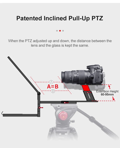 Portable DSLR Teleprompter with iPad and Smartphone Support