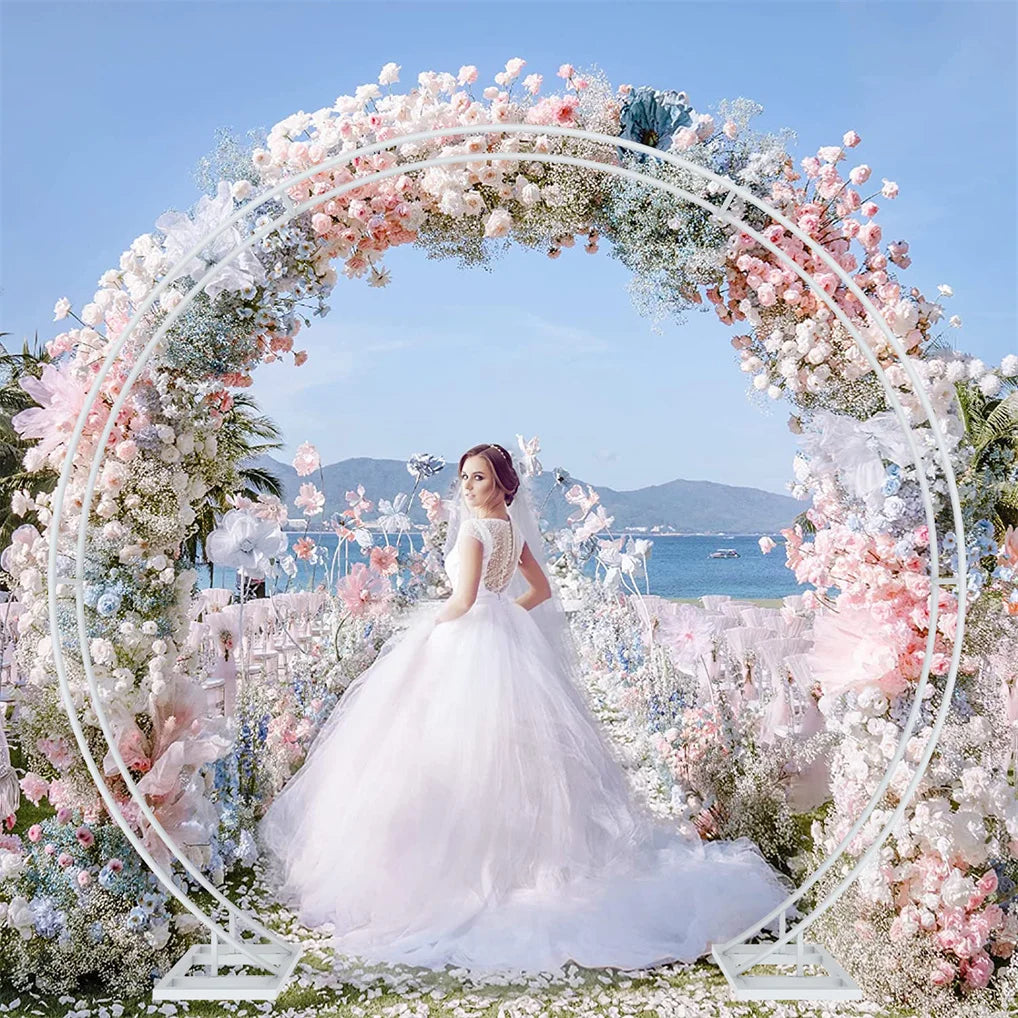 2.4M Double Rail Wedding Arch Backdrop Frame