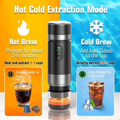 3in1 Portable Espresso Coffee Machine Digital Display
