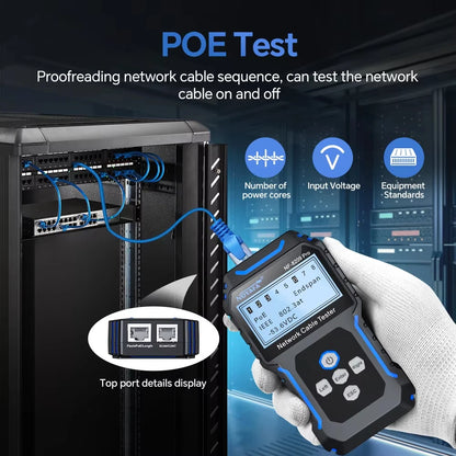 Professional Network Cable Tester Cat5 Cat6 PoE Length Tester