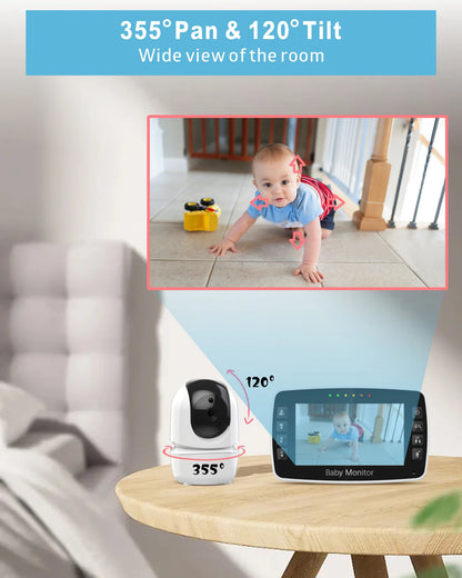 Wireless Baby Monitor Dual Cameras 4.3 Inch Night Vision