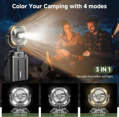 7L Bucket Misting Fan with USB Rechargeable Battery