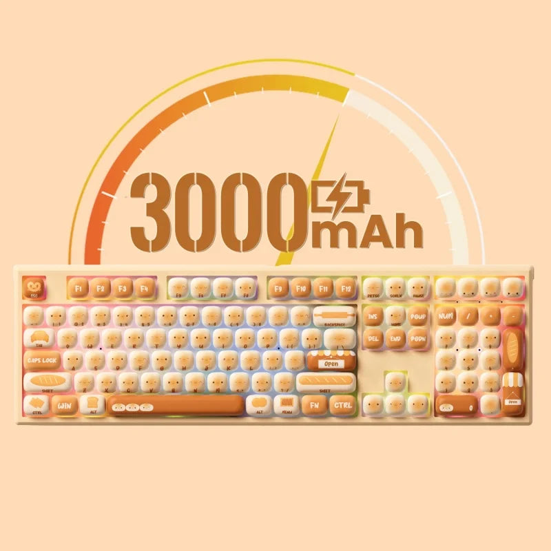 Wireless RGB Mechanical Keyboard 108 Keys Bunny Theme