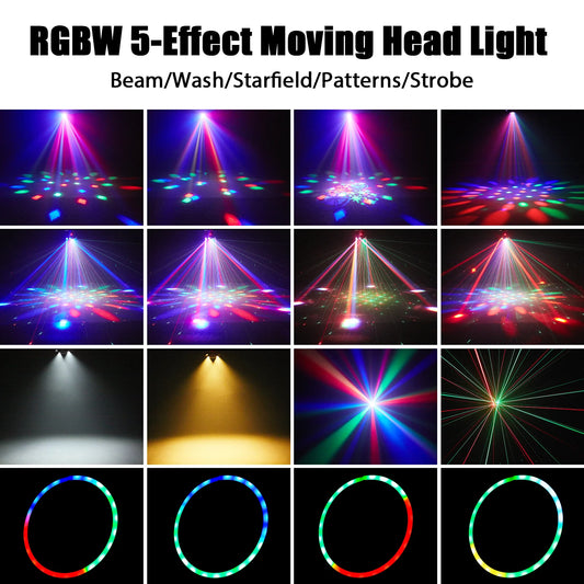 100W 6 Arm RGBW Moving Head Stage Light with Remote