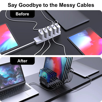 600W Multi USB Fast Charging Station with 10 Ports