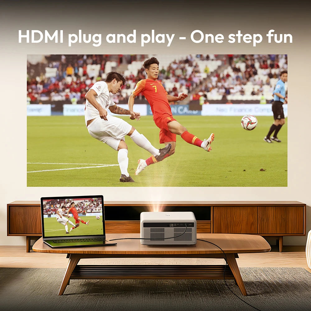 Portable 4K 1080P Projector 1500 ANSI WiFi Bluetooth Auto Keystone