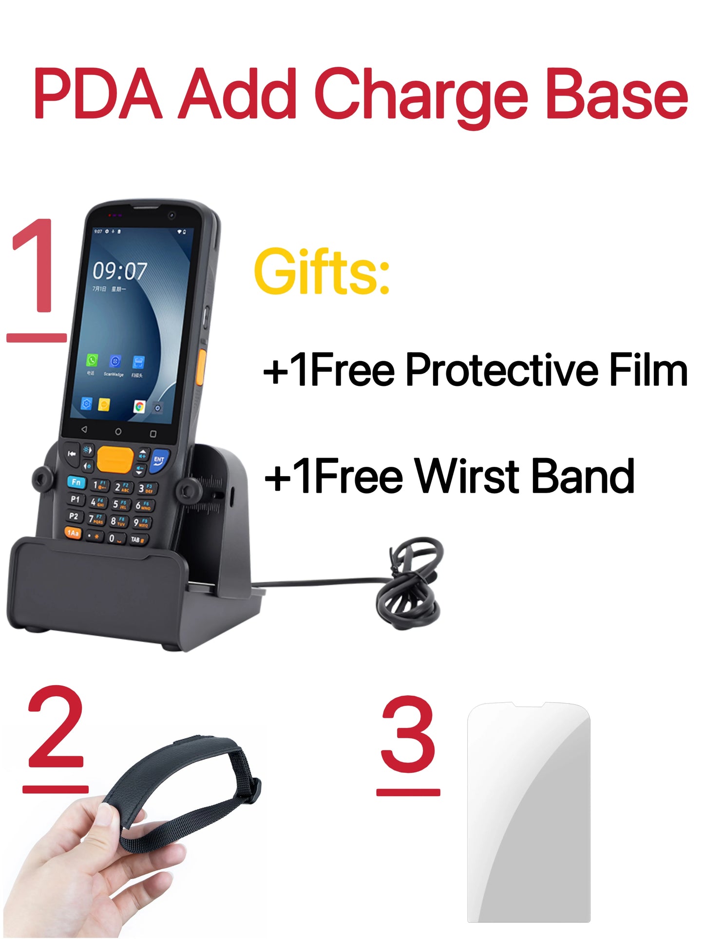 Rugged Android 11 PDA with Charging Base and Scanner