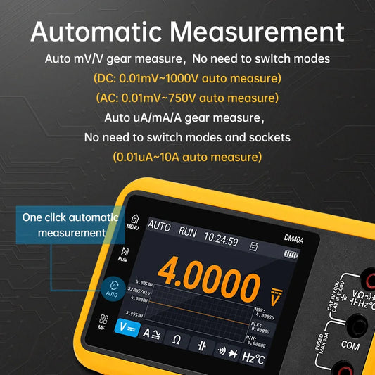 Portable 3-in-1 Multimeter DM40A with High Sample Rate