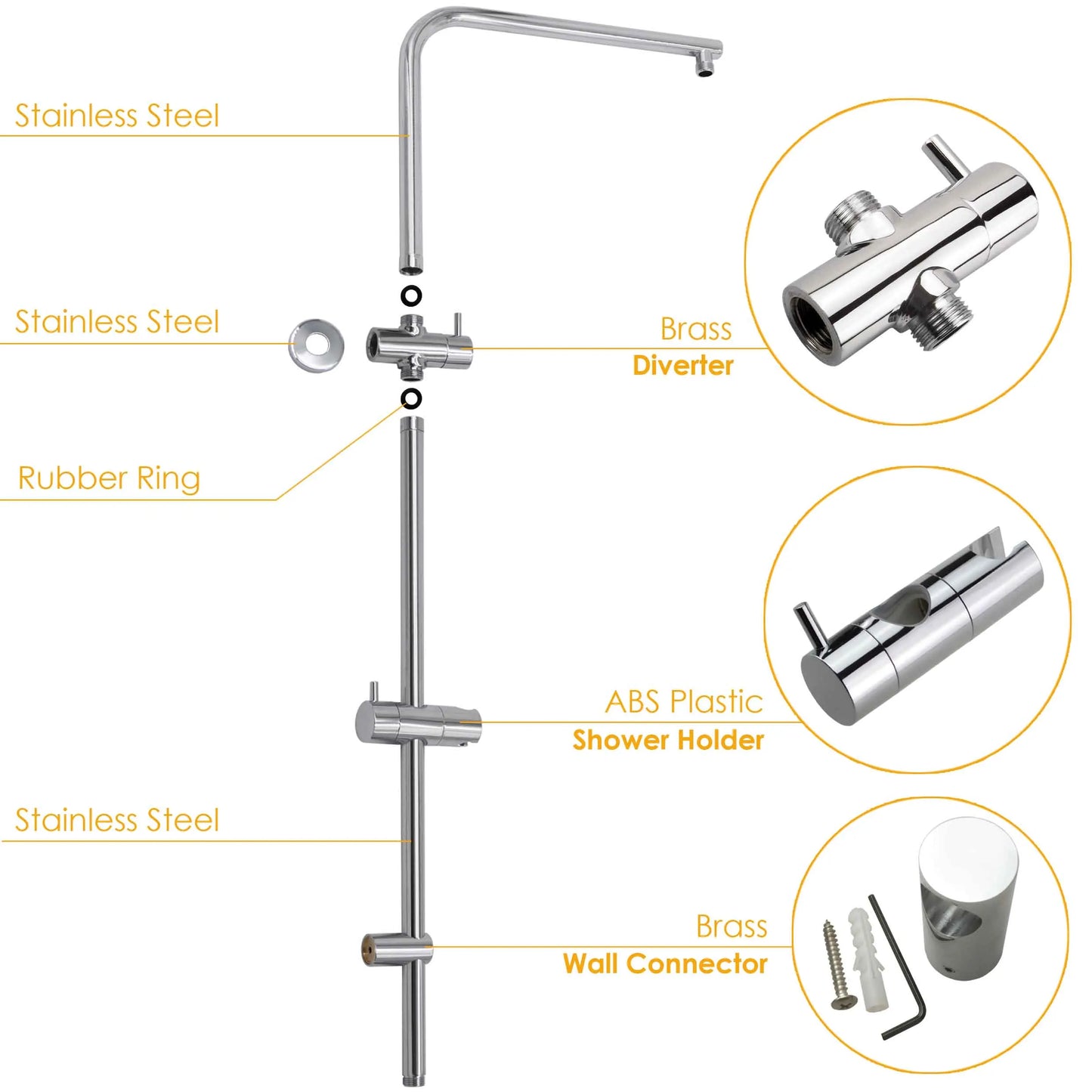 KYLINS 7.5L/M Twin Rain & Handheld Shower Set