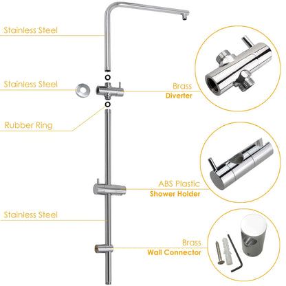 KYLINS 7.5L/M Twin Rain & Handheld Shower Set