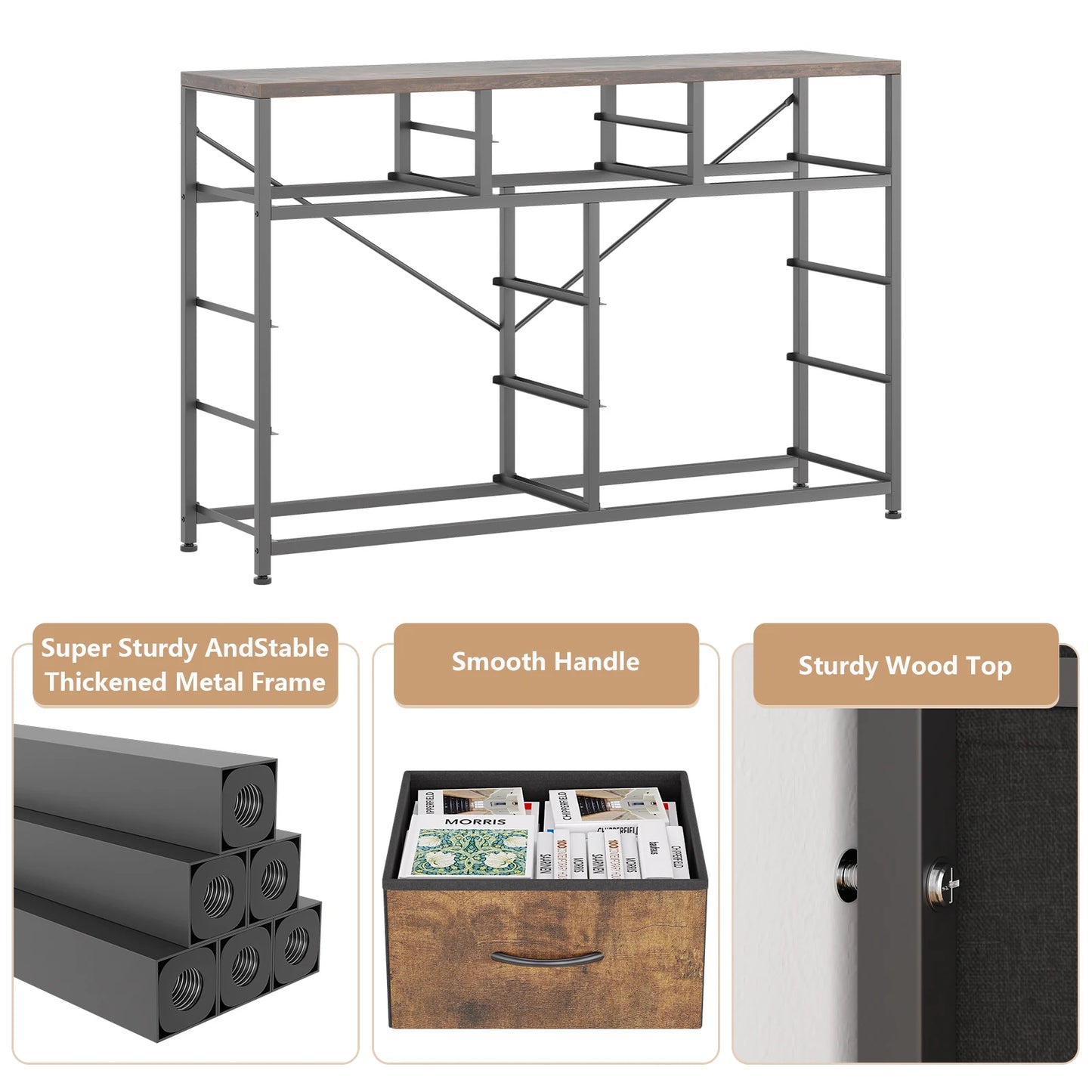 Modern 10 Drawer Fabric Dresser Organiser Black