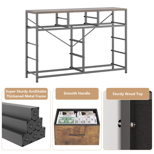 Modern 10 Drawer Fabric Dresser Organiser Black