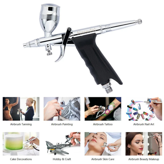 Portable Airbrush Compressor Kit with 3 Nozzles for Art & Cake