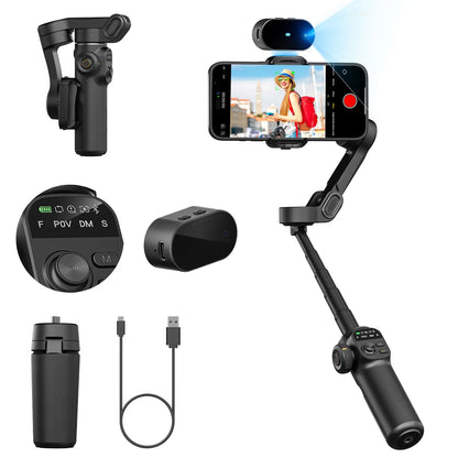 Smart AI Smartphone Gimbal with Built-In Extension Rod