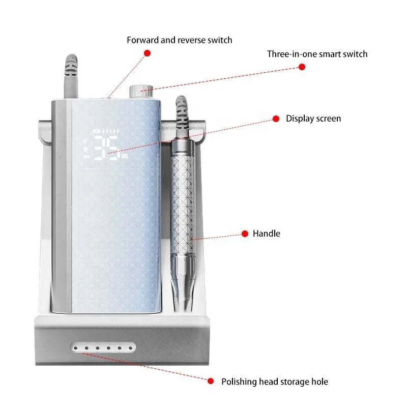 Brushless Electric Nail Drill with Charging Base