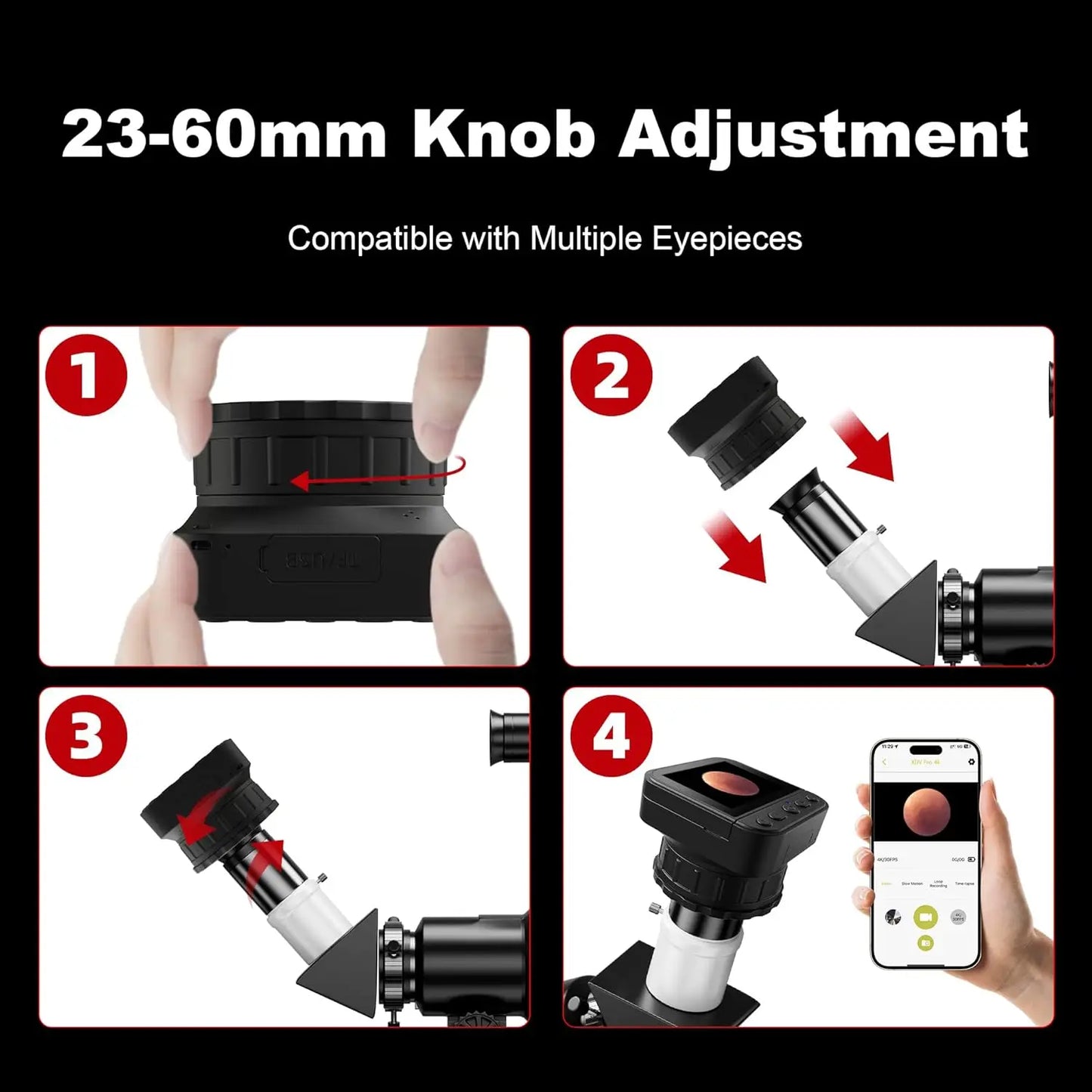 Portable Telescope Camera for Astrophotography and Zoom