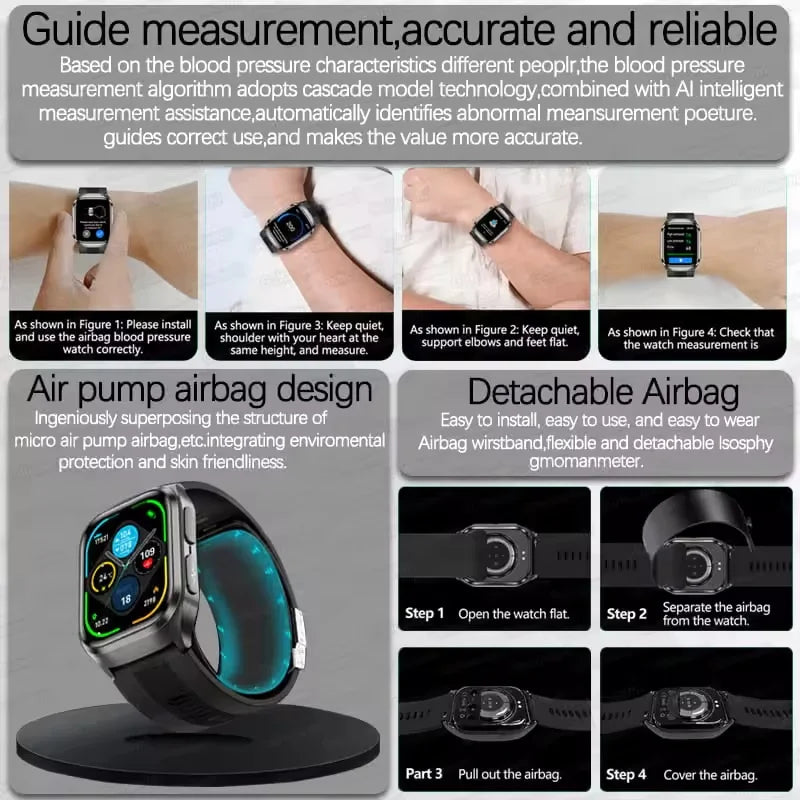 NFC Fitness Smartwatch with Blood Pressure and Heart Monitor