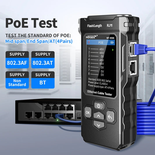 Professional Ethernet Cable Tester for Flash & POE