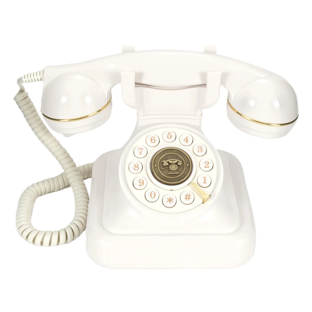 White Vintage Audio Guestbook Phone for Parties and Events