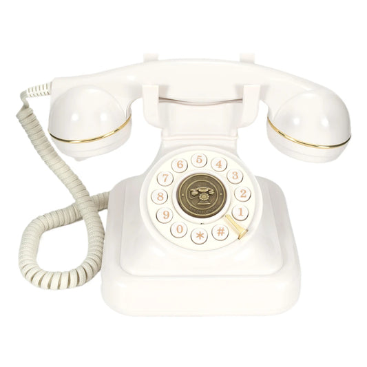 White Vintage Audio Guestbook Phone for Parties and Events