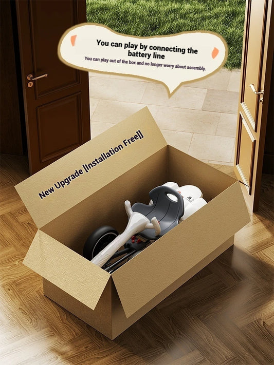 White 4 Wheel Kids Battery-Powered Ride On Toy Car