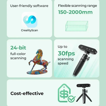 High Precision Handheld 3D Scanner 30FPS Full Colour