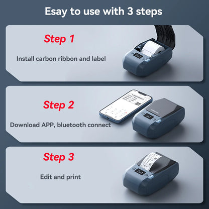 Wireless Thermal Label Printer 300DPI with White Labels