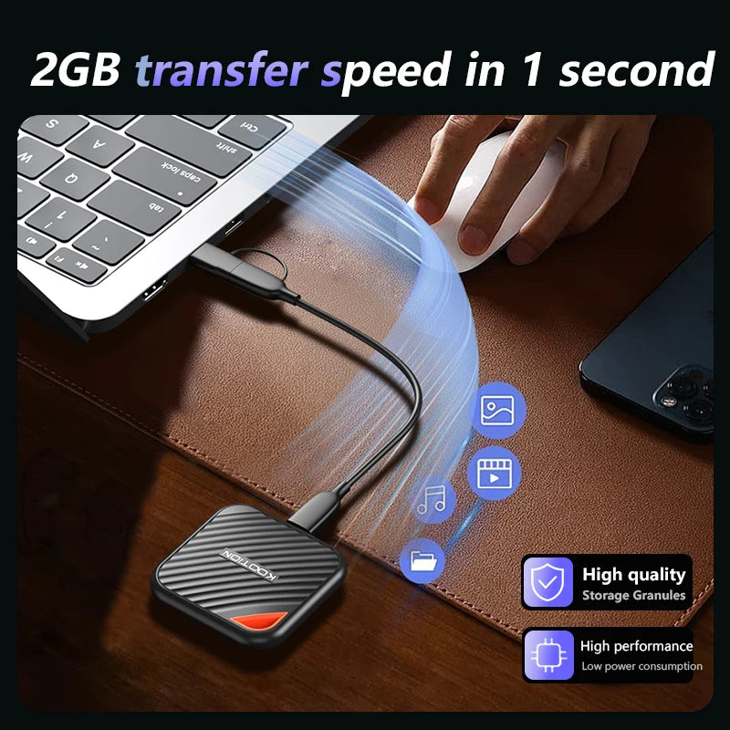 2TB Portable External SSD USB-C High-Speed Storage