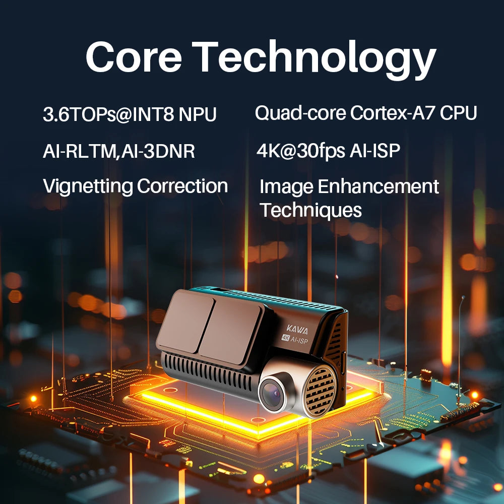 Front & Rear Car DVR with AI Color Night Vision