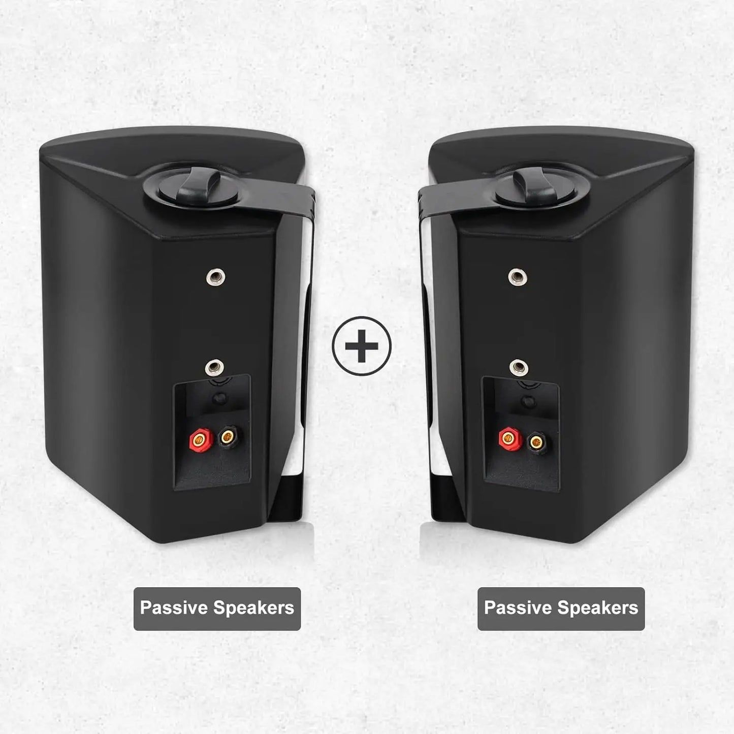 5.25” 2-Pack Outdoor Speakers 300W White Weatherproof