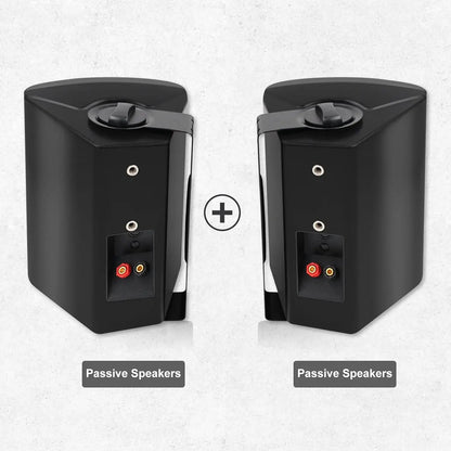 5.25” 2-Pack Outdoor Speakers 300W White Weatherproof
